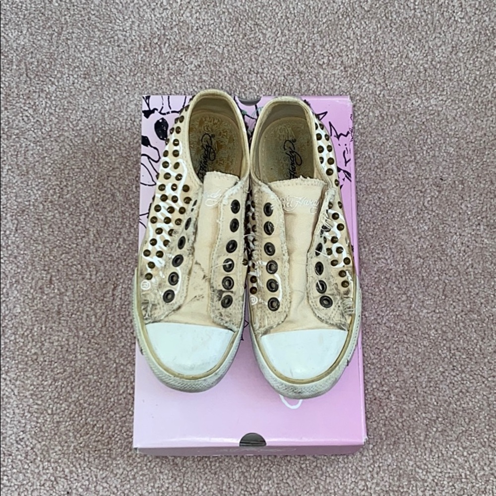 Ed Hardy Slip on Studded Sneakers